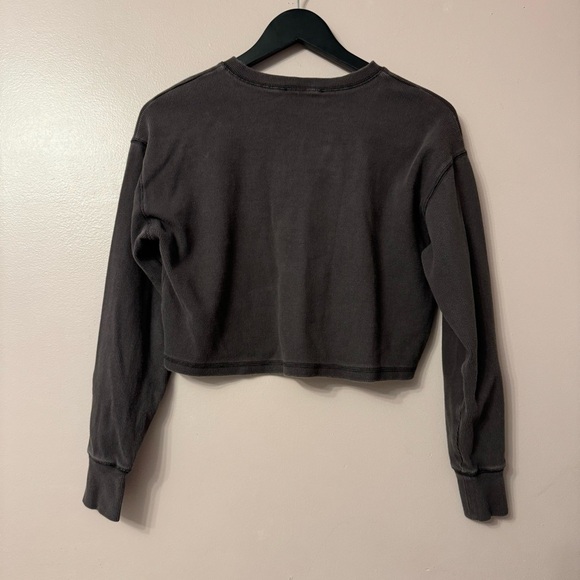 Artizia Wilfred Free Mavis Ribbed Crop Longsleeve Shirt Brown Women  Size XS - Picture 5 of 5